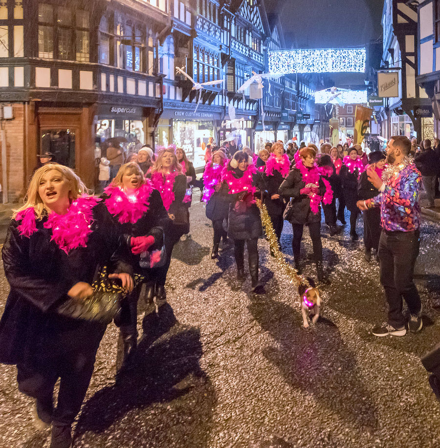Singing at Chester light switch on